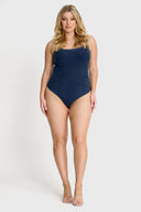 Scoop Neck Bodysuit - Dark Blue Denim