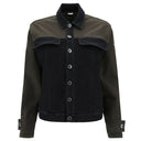 Denim Jacket - Black + Army Green Panels