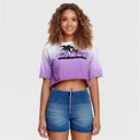 Freddy Cropped Miami Tshirt - Purple