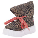 Puff Boots with Fleece Lining - Brown Leopard