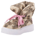 Puff Boots with Fleece Lining - Brown Paisley