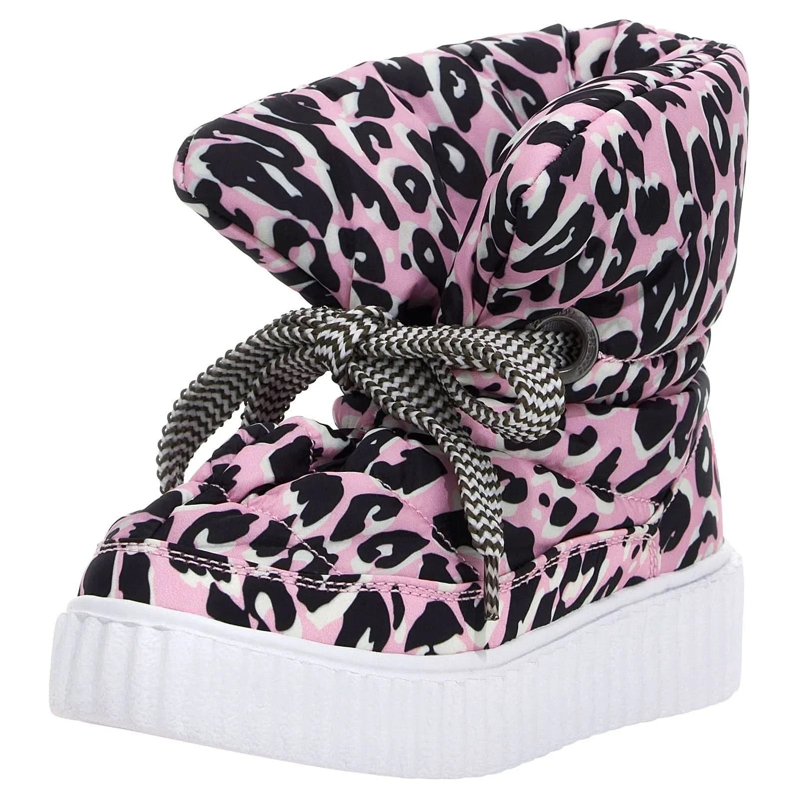 Puff Boots with Fleece Lining Pink Leopard – Freddy UK