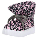 Puff Boots with Fleece Lining - Pink Leopard