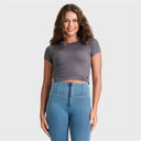 Ribbed T Shirt - Charcoal
