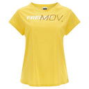 T Shirt with Ultrashort Sleeves - Yellow + Gold Glitter Print
