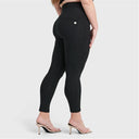 WRUP Curvy Fashion - Zip High Waisted - 7/8 Length - Black