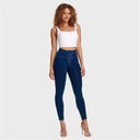 WRUP Denim - High Waisted - 7/8 Length - Dark Blue + Yellow Stitching