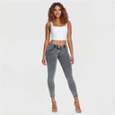 WRUP Denim - Mid Rise - 7/8 Length - Grey + Yellow Stitching