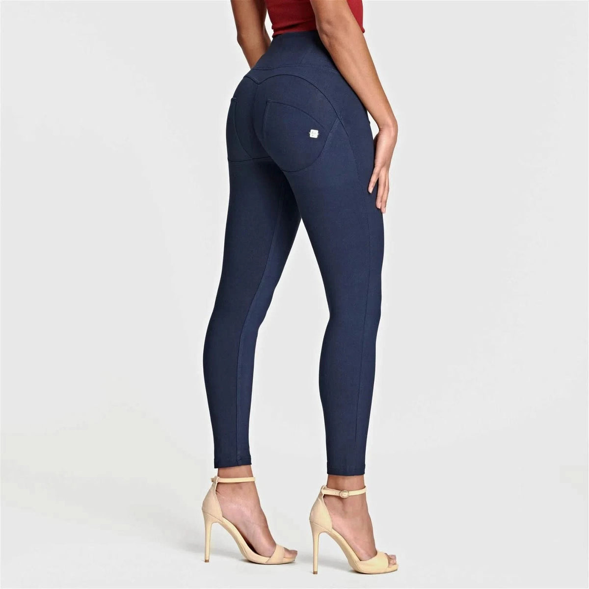 WRUP Fashion - High Waisted - 7/8 Length - Navy Blue