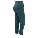 WRUP Fashion with Feathers - High Waisted - Capri Length - Pine Green