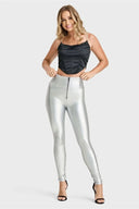 WRUP Faux Leather - Super High Waisted - Full Length - Silver