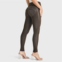 WRUP Velvet Leather - High Waisted - Full Length - Chocolate
