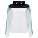 Zip Up Hoodie - White + Mint Sleeve