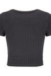 Ribbed T Shirt - Charcoal 7
