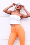 WR.UP® Faux Leather - High Waisted - Full Length - Sunset Orange 3
