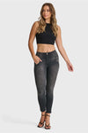 WR.UP® SNUG Jeans - High Waisted - 7/8 Length - Black + Black Stitching 2