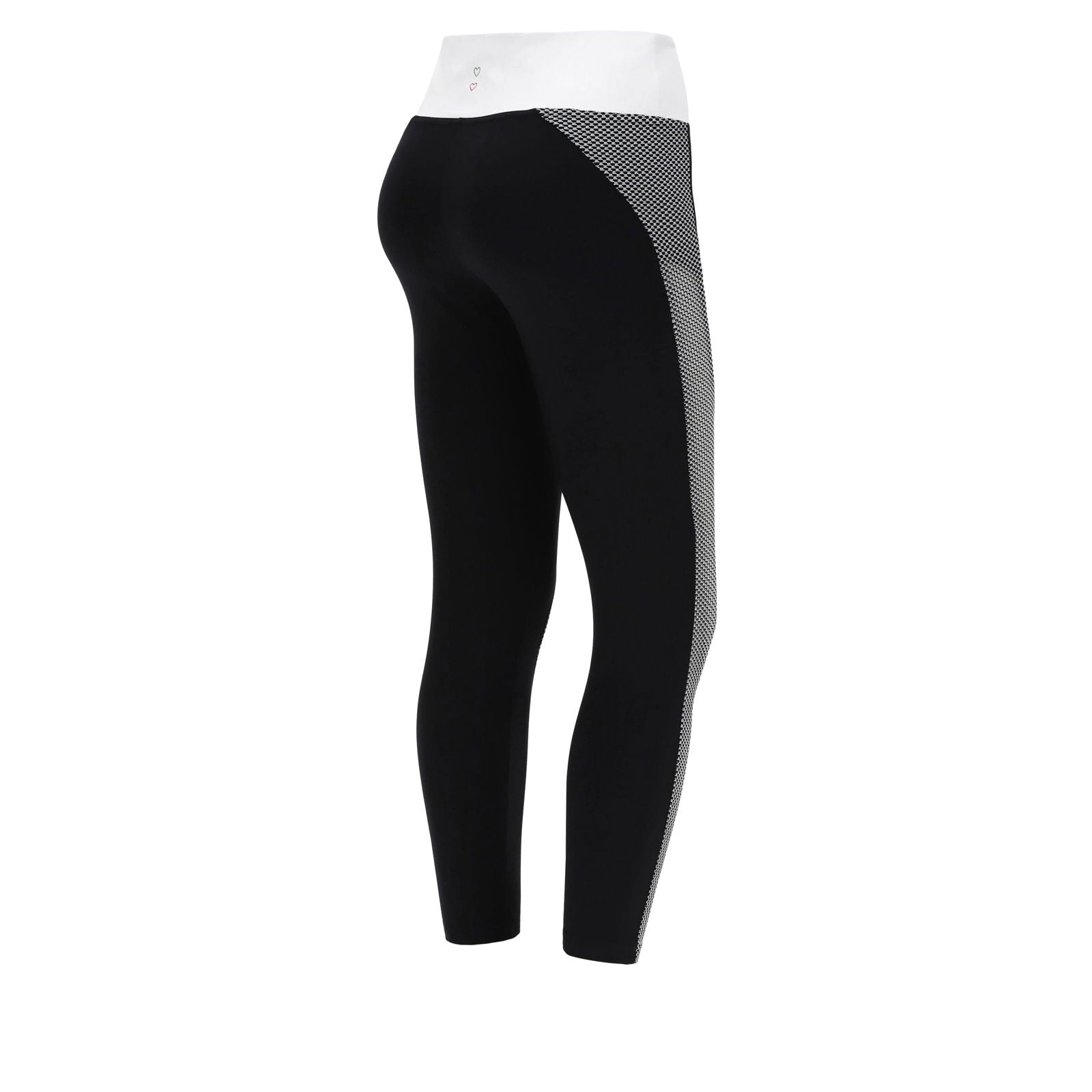 SuperFit Activewear - Mid Rise - 7/8 Length - Black + White Pattern 1