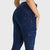 WR.UP® Cargo Denim - High Waisted - 7/8 Length - Dark Blue + Blue Stitching - Freddy UK