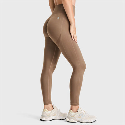 Seamless Active Leggings - High Waisted - 7/8 Length - Mocha - Freddy UK