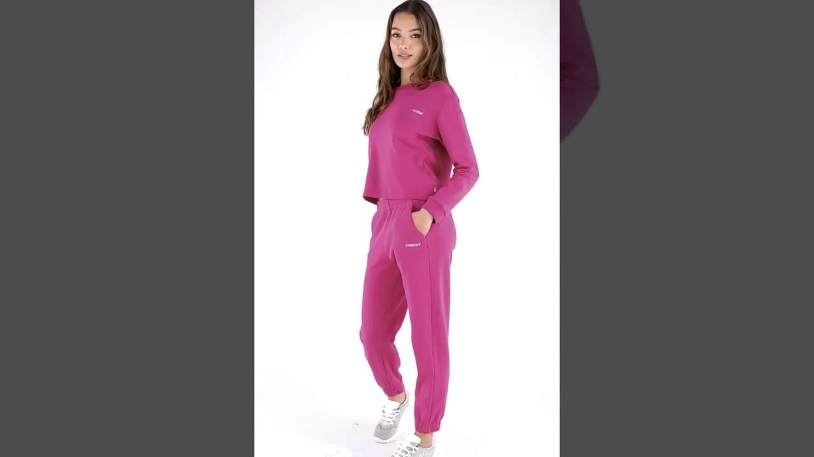 Cotton Terry Joggers - High Waist - Full Length - Candy Pink - Freddy UK