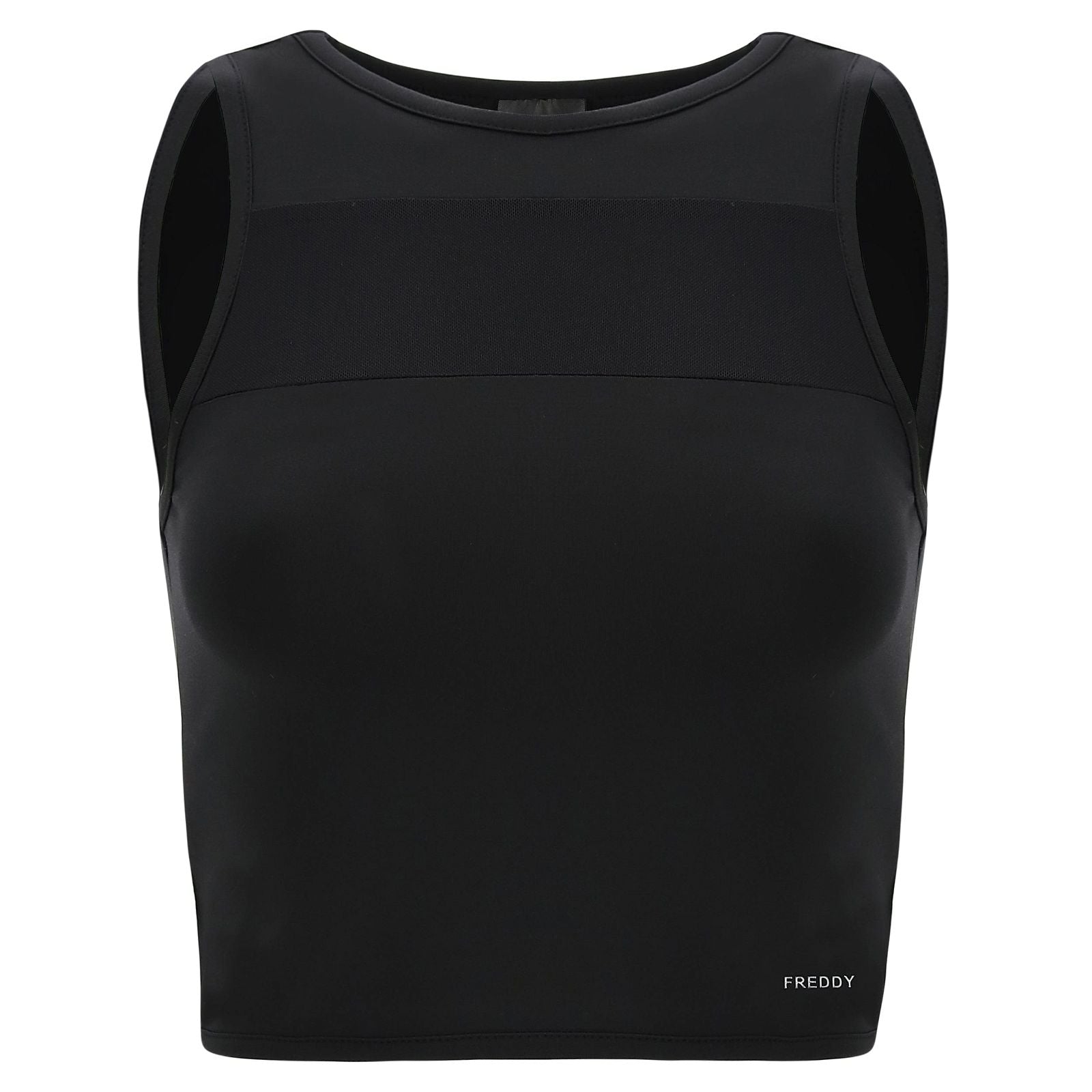 Crop top with Tulle Insert - Black 3