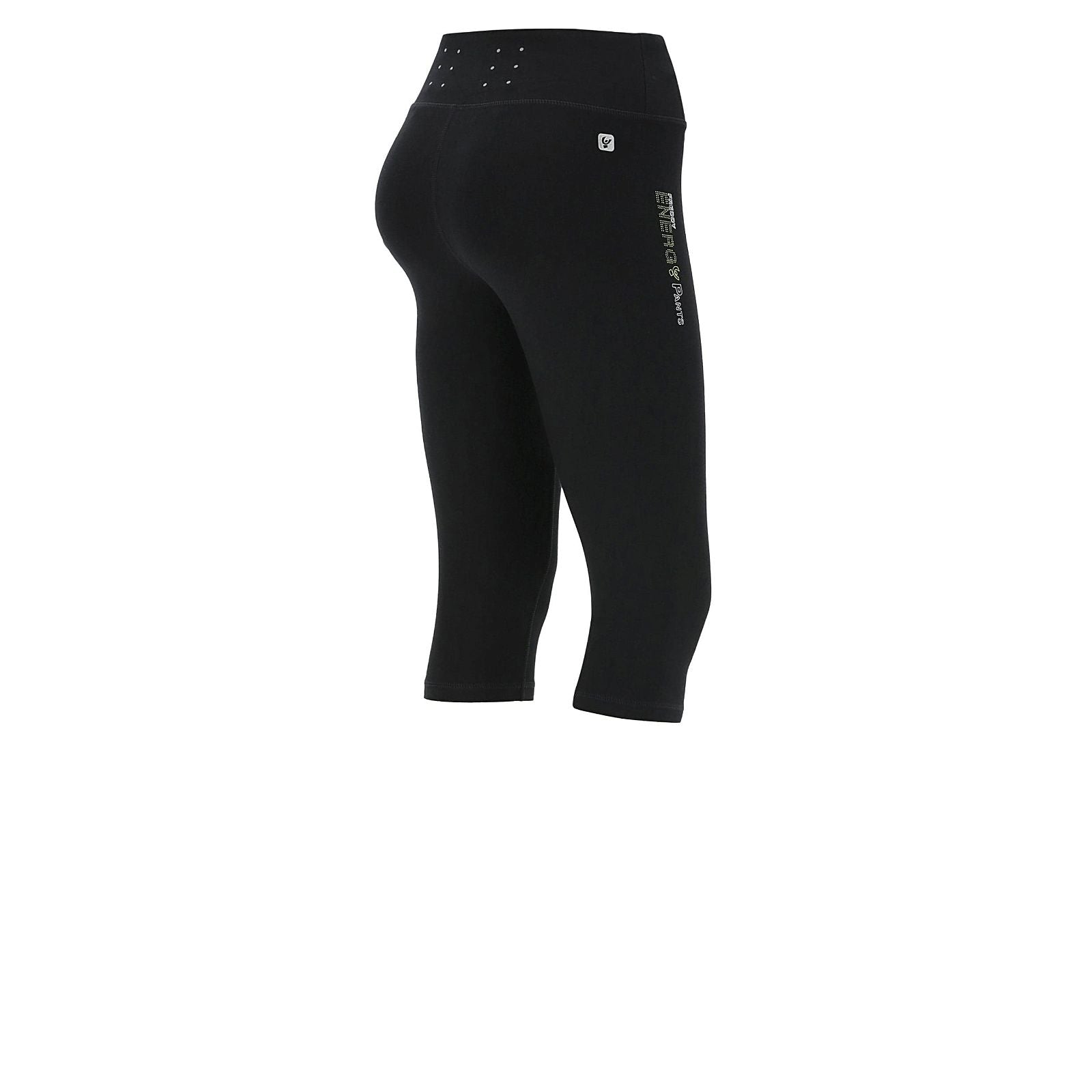 Diwo Energy Pants® - High Waisted - Capri Length - Black + Reflective Details 1