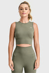 Seamless Cropped Singlet - Military Green 1