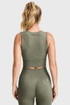 Seamless Cropped Singlet - Military Green 3