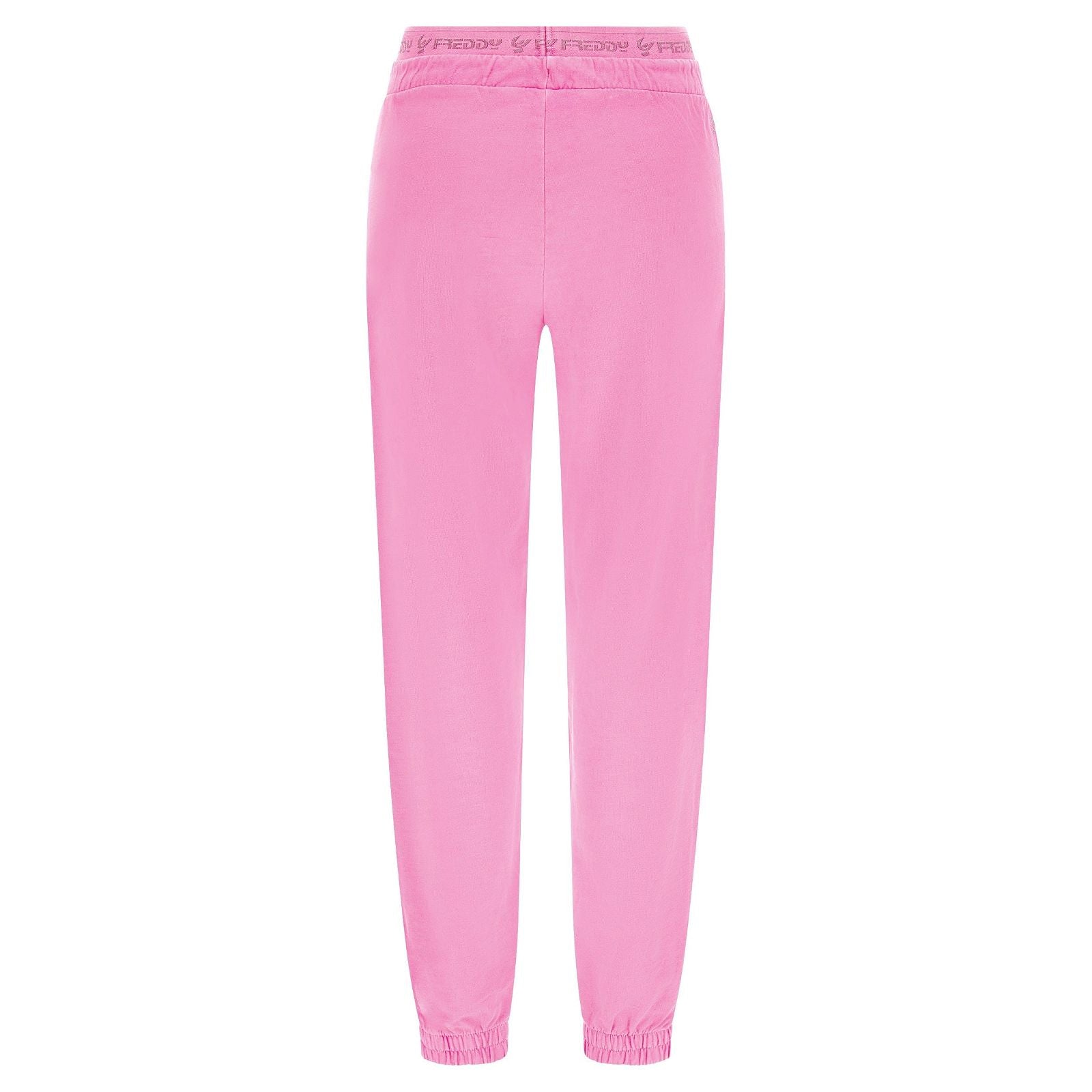 Joggers with printed elastic and glitter logo, in lightly fluorescent fleece - Fluo Fuchsia Pigment Dyed 2