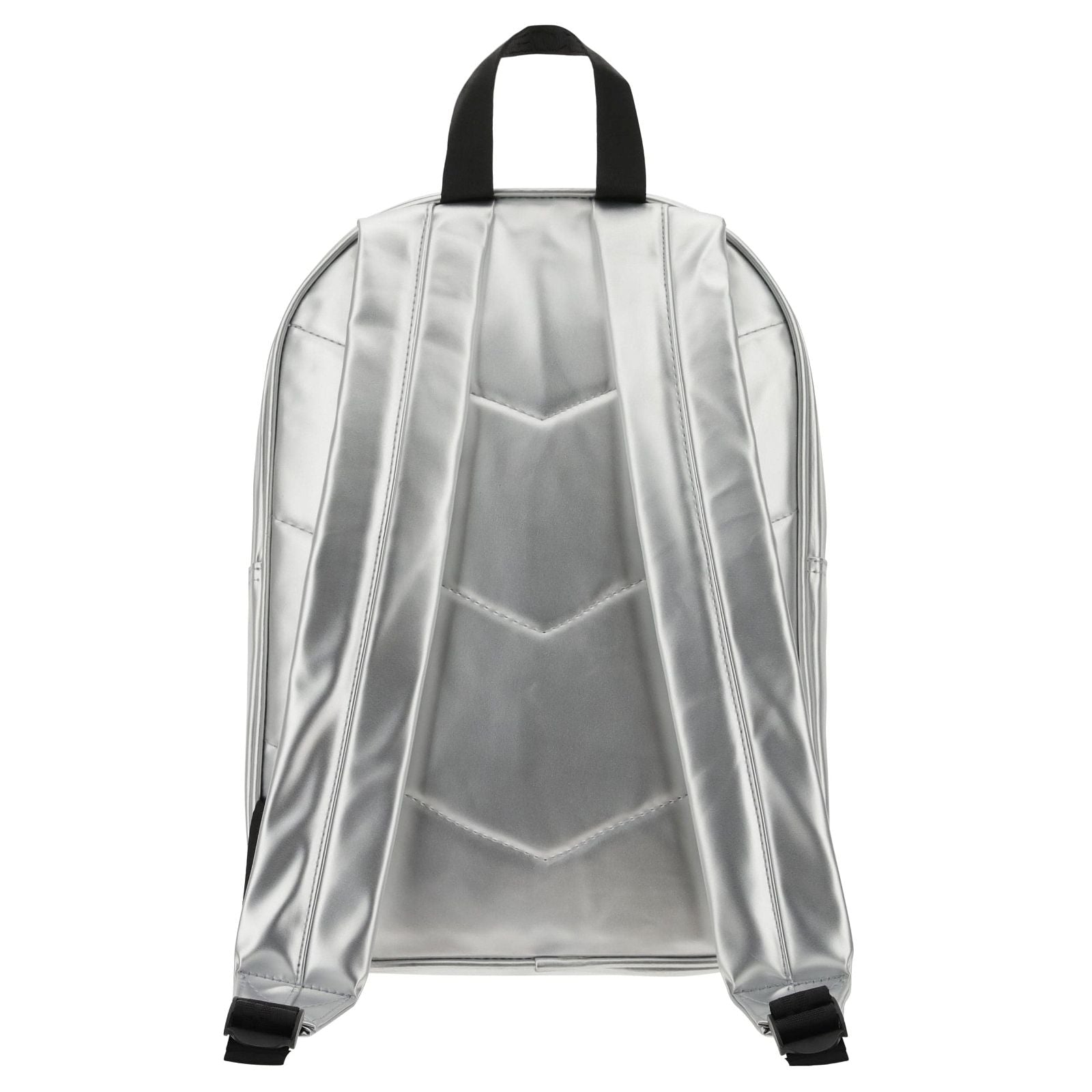 Metallic Faux Leather Backpack - Silver 2