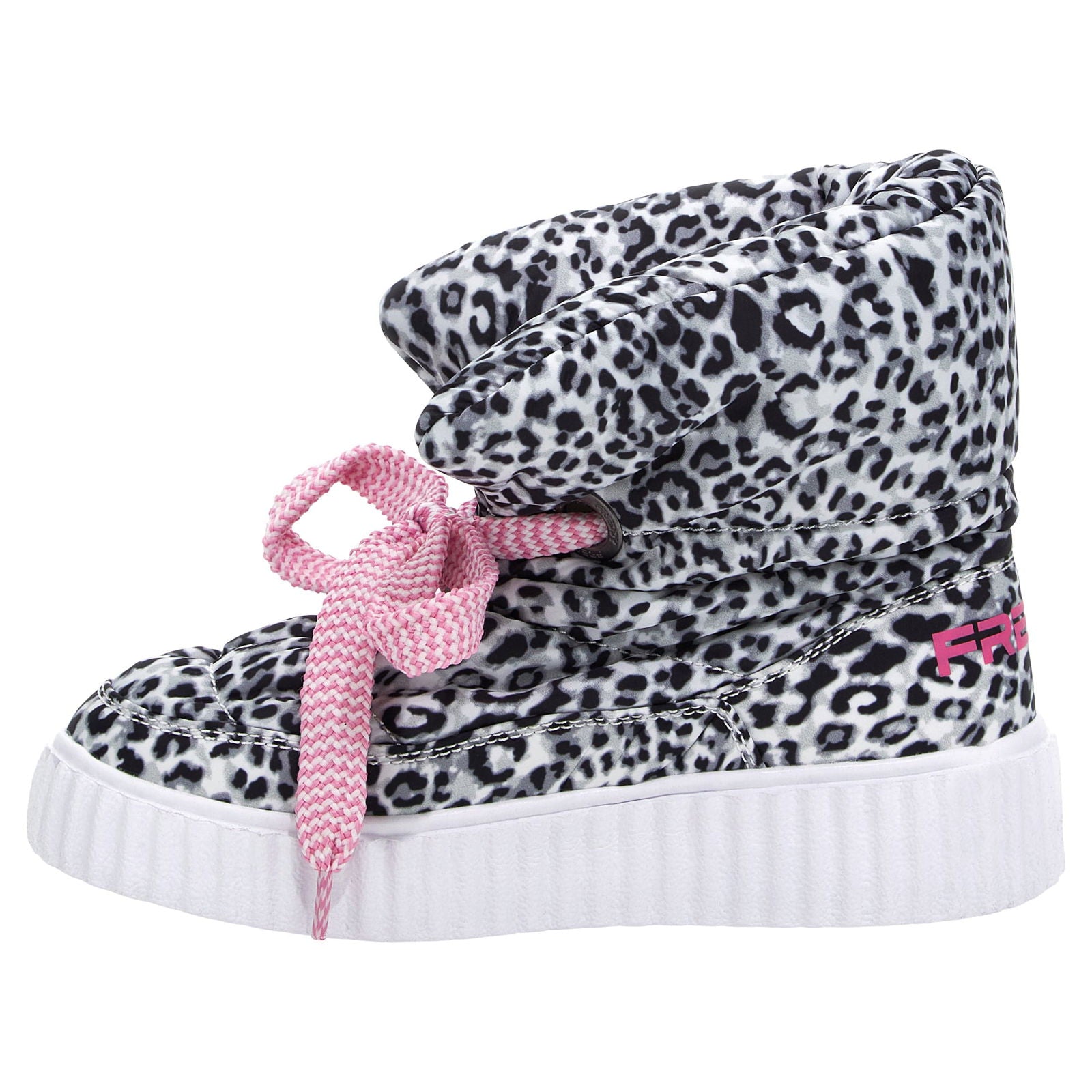 Puff Boots with Fleece Lining - Black + White Leopard 2