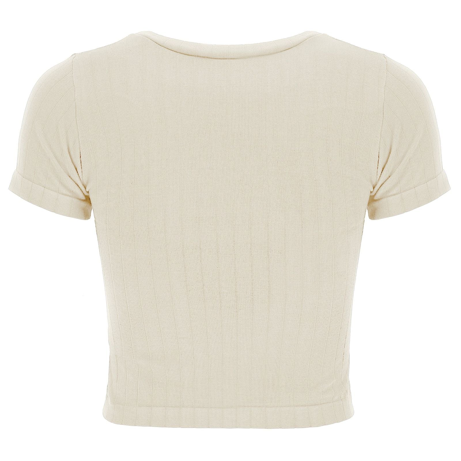 Ribbed T Shirt - Cream 2