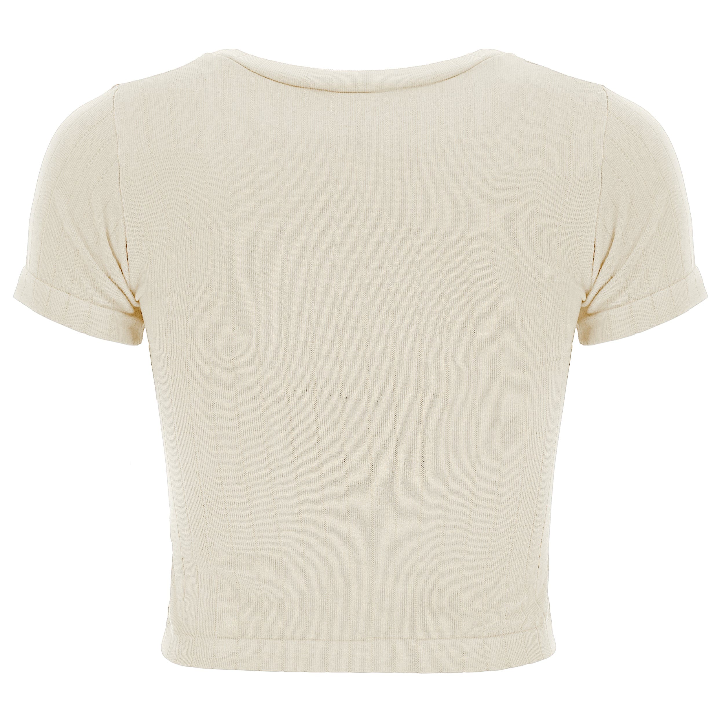 Ribbed T Shirt - Cream 2
