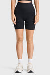 Seamless Biker Shorts- High Waisted - Black 4