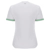 T Shirt with Striped Trim - White + Green 2
