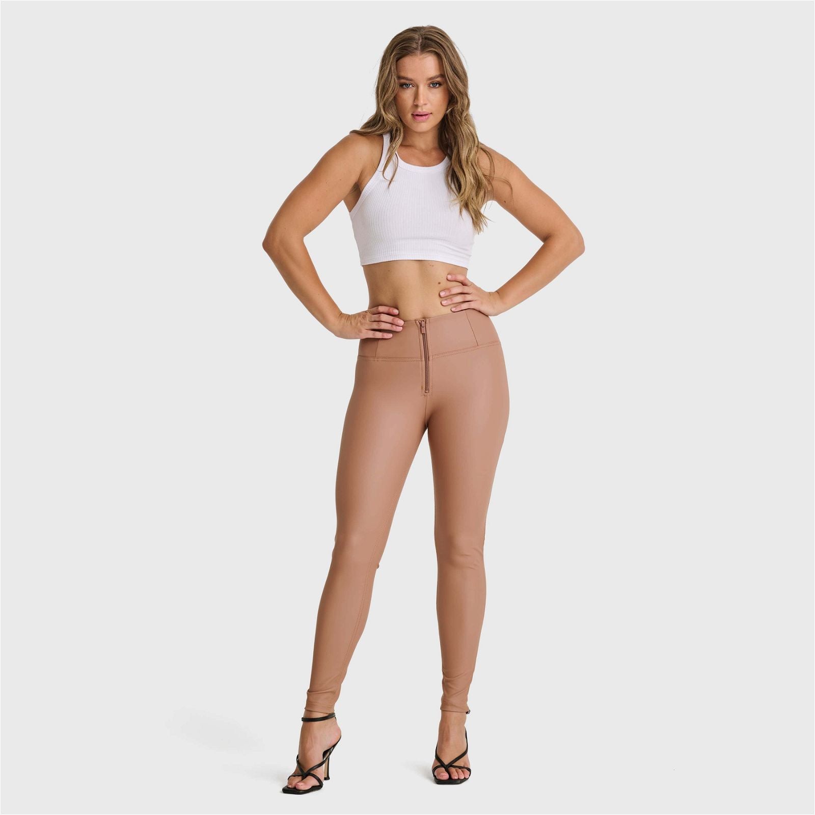 WR.UP® Faux Leather - High Waisted - Full Length - Mocha 2
