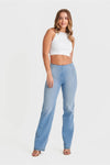 WR.UP® SNUG Jeans - High Waisted - Flare - Light Blue + Yellow Stitching 7