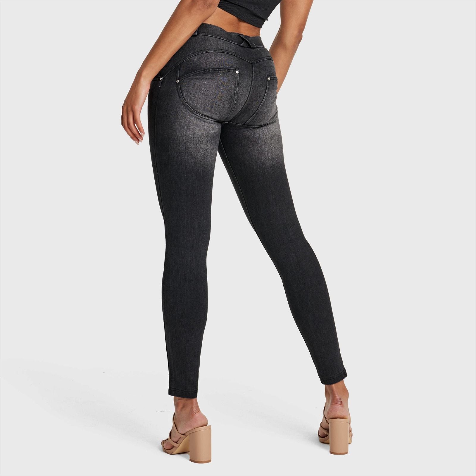 WR.UP® SNUG Jeans - Mid Rise - Full Length - Black + Black Stitching 3