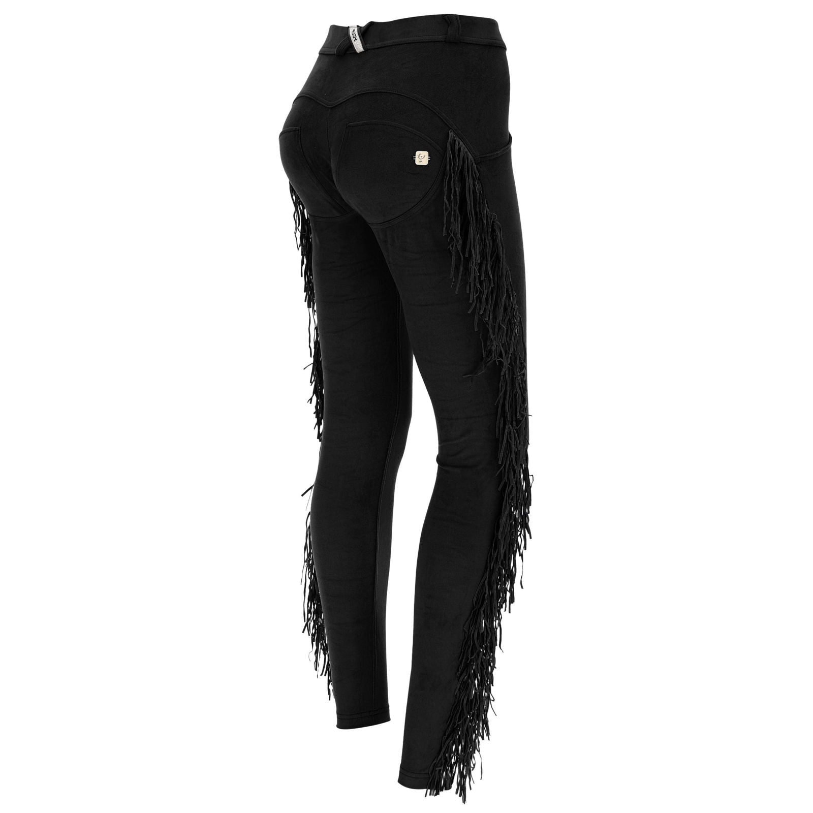 WR.UP® Suede Trousers with Fringe - Mid Rise - Full Length - Black 1