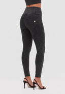 WRUP Garment Dyed Fashion - High Waisted - Full Length - Black