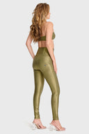 WRUP Disco Pants - Super High Waisted - Full Length - Olive Green