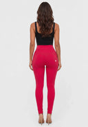 WRUP 3 Button Fashion - Super High Waisted - Full Length - Rose Red