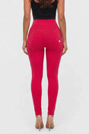 WRUP 3 Button Fashion - Super High Waisted - Full Length - Rose Red