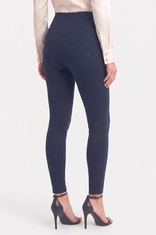 WRUP Military Button Detail Fashion - High Waisted - 7/8 Length - Deep Blue