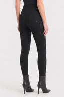 WRUP Military Button Detail Fashion - High Waisted - 7/8 Length - Black
