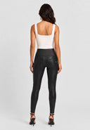 WRUP Faux Leather Sculpted Zip - High Waisted - 7/8 Length - Black