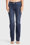 WR.UP® SNUG Jeans - 2 Button High Waisted - Bootcut - Dark Blue + Blue Stitching 6