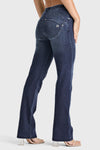 WR.UP® SNUG Jeans - 2 Button High Waisted - Bootcut - Dark Blue + Blue Stitching 3