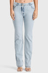 WR.UP® SNUG Jeans - 2 Button High Waisted - Bootcut - Light Blue + Yellow Stitching 14