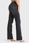 WR.UP® SNUG Jeans - 2 Button High Waisted - Bootcut - Black + Black Stitching 4